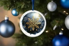 Round Christmas Ornament Sublimation|Clipart Product Image 1