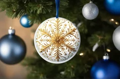 Round Christmas Ornament Sublimation|Clipart Product Image 3