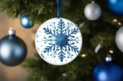 Round Christmas Ornament Sublimation|Clipart Product Image 1