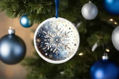 Round Christmas Ornament Sublimation|Clipart Product Image 1