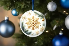 Round Christmas Ornament Sublimation|Clipart Product Image 3