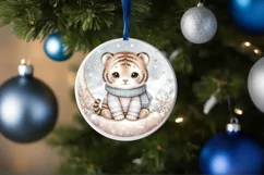 Pastel Winter Tiger on Moon PNG Product Image 4