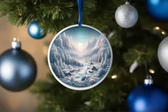 Pastel Candy Winter Scene Round Sticker PNG Product Image 4