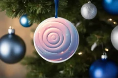 Pastel Candy Winter Scene Round Sticker PNG Product Image 4