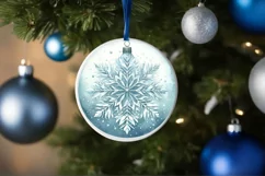 Round Christmas Ornament Sublimation|Clipart Product Image 1