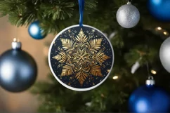 Snow Flake Christmas Round Cute Ornament Sublimation Product Image 4