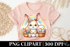 Easter Bunny Egg Flower, Clipart |T-shirt, Mug PNG Product Image 4