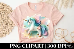 3d Luxury Golden Unicorn Buterfly, Clipart |T-shirt, Mug, Product Image 5