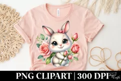Easter Bunny Egg Flower, Clipart |T-shirt, Mug PNG Product Image 5