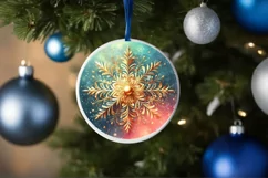 Round Christmas Ornament Sublimation|Clipart Product Image 1