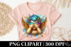 Cupid Angel Of Love Gesture Watercolor Florals Clipart Product Image 5