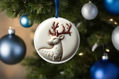 3D Marzipan Christmas Deer Ornament PNG Product Image 4