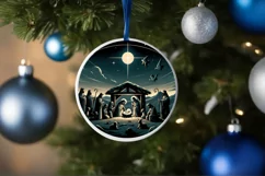 Nativity Scene Christmas Round Cute Sublimation PNG Product Image 4