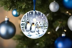 Watercolor Winter Penguins PNG Product Image 4