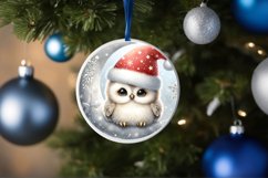 Cute Watercolor Christmas Baby Owl Ornament Product Image 4