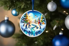3D Winter Scene with Penguins Sublimation PNG Product Image 1