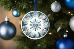 Round Christmas Ornament Sublimation|Clipart Product Image 1