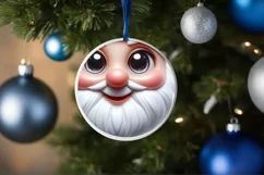 Shiny Gnome Face Round Ornament Sublimation PNG Product Image 1