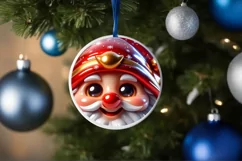 Shiny Gnome Face Round Ornament Sublimation PNG Product Image 3