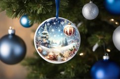 3D Winter Scene with Sparkling Snowflakes Sublimation PNG Product Image 4