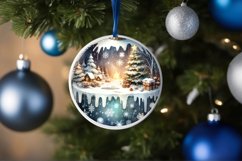 3D Winter Scene with Sparkling Snowflakes Sublimation PNG Product Image 4