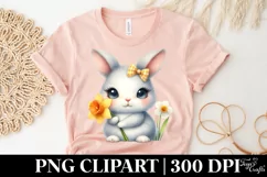 Easter Bunny Egg Flower, Clipart |T-shirt, Mug PNG Product Image 4