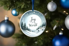 Christmas Scene with Joy to the World Sublimation PNG Product Image 1