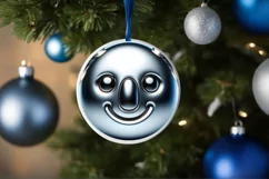 Shiny Koala Face Round Ornament Sublimation PNG Product Image 1