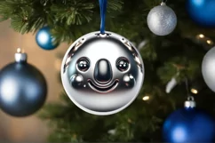 Koala Smiling Round Ornament Sublimation PNG Product Image 1