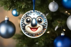 Shiny Koala Face Round Ornament Sublimation PNG Product Image 1