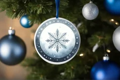 Round Christmas Ornament Sublimation|Clipart Product Image 3