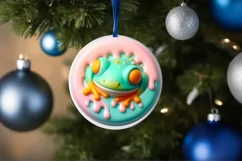 3D Christmas Frog Sublimation PNG Product Image 4
