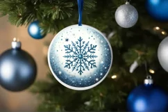 Round Christmas Ornament Sublimation|Clipart Product Image 1