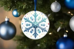 Round Christmas Ornament Sublimation|Clipart Product Image 1