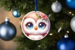 Winter Baby Owl with Gift Box Sublimation PNG Product Image 4