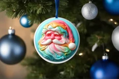 Pastel Christmas Santa with Depth Sublimation PNG Product Image 4