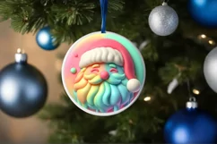 Pastel Christmas Santa with Depth Sublimation PNG Product Image 4