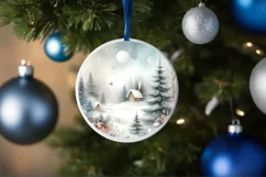Pastel Christmas Candy Scene Sublimation PNG Product Image 1