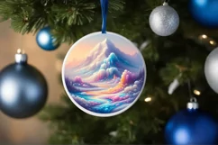 Pastell Molten Candy Winter Scene Ornament PNG Product Image 4