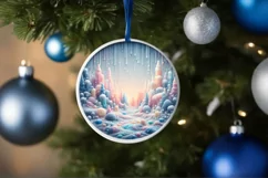 Pastell Molten Candy Winter Scene Ornament PNG Product Image 1