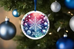 Round Christmas Ornament Sublimation|Clipart Product Image 1