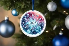 Round Christmas Ornament Sublimation|Clipart Product Image 1
