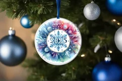 Round Christmas Ornament Sublimation|Clipart Product Image 1