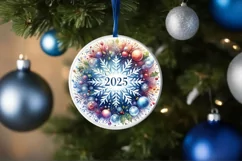 Round Christmas Ornament Sublimation|Clipart Product Image 3