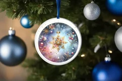 Round Christmas Ornament Sublimation|Clipart Product Image 1