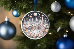 Pastell Christmass Scene Molten Candy PNG Product Image 1