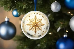 Round Christmas Ornament Sublimation|Clipart Product Image 1