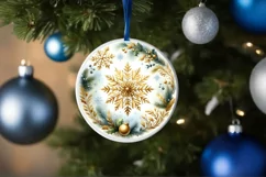 Round Christmas Ornament Sublimation|Clipart Product Image 3