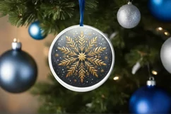 Round Christmas Ornament Sublimation|Clipart Product Image 1