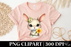 Easter Bunny Egg Flower, Clipart |T-shirt, Mug PNG Product Image 4